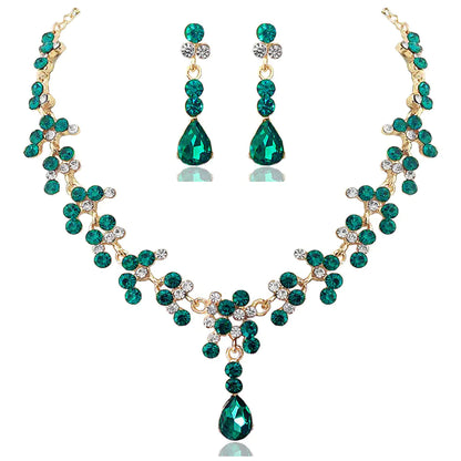 High-End European American Jewelry Set with Necklace & Earrings