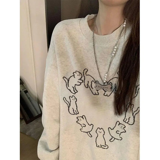 Casual Loose Slimming Round Neck Sweater