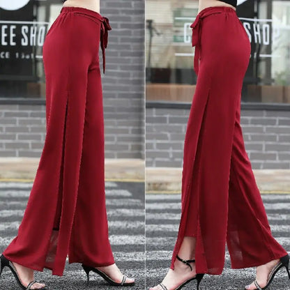 Summer High-Waist Chiffon Wide-Leg Pants for Women