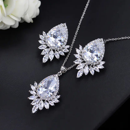 Luxury Jewelry Set with AAA Zirconia Necklace for Brides