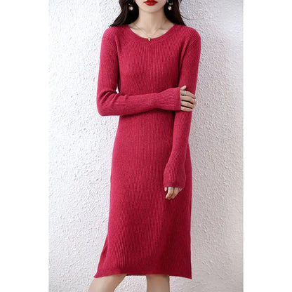 Solid Color Woolen Sweater for Women