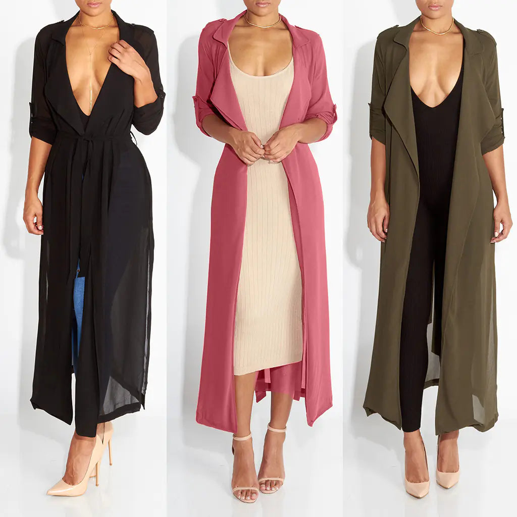 Long Sleeve Chiffon Cardigan Jacket
