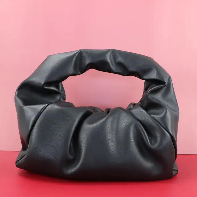 Monogrammed Leather Pouch Cloud Bag for Women