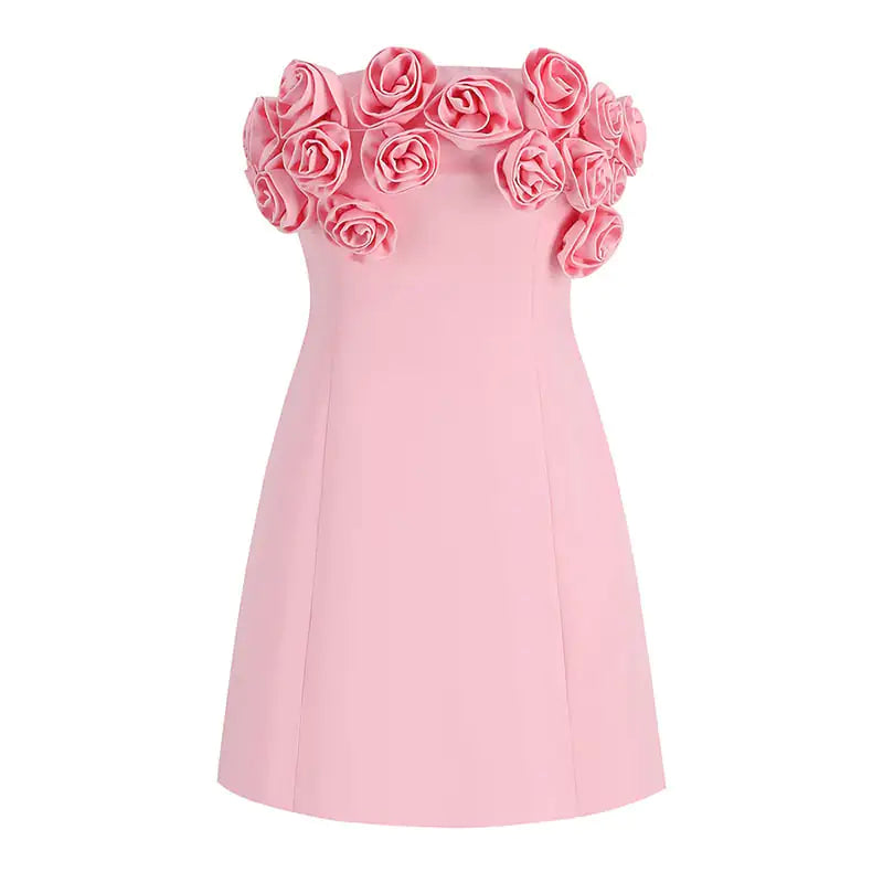 High-End Women's Tube Top Lace-up Party Dress