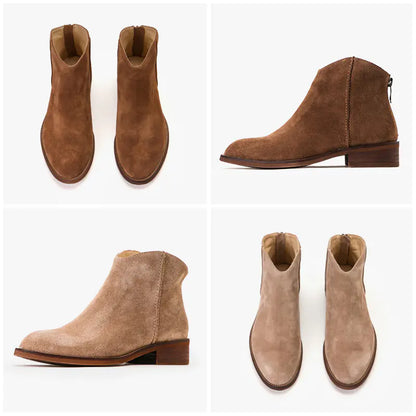 Genuine Leather Women's Ankle Boots and Flats