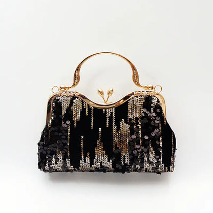 Velvet Clutch Evening Handbags with Sequin Design