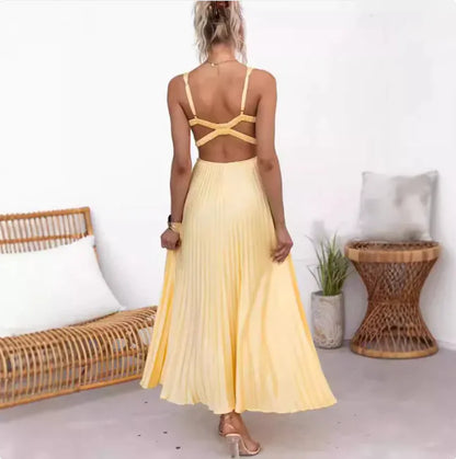 Yellow Satin Slip Dress