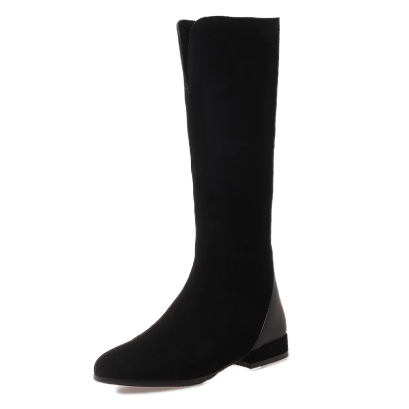 New Women's Leather Thick Heel High Boots