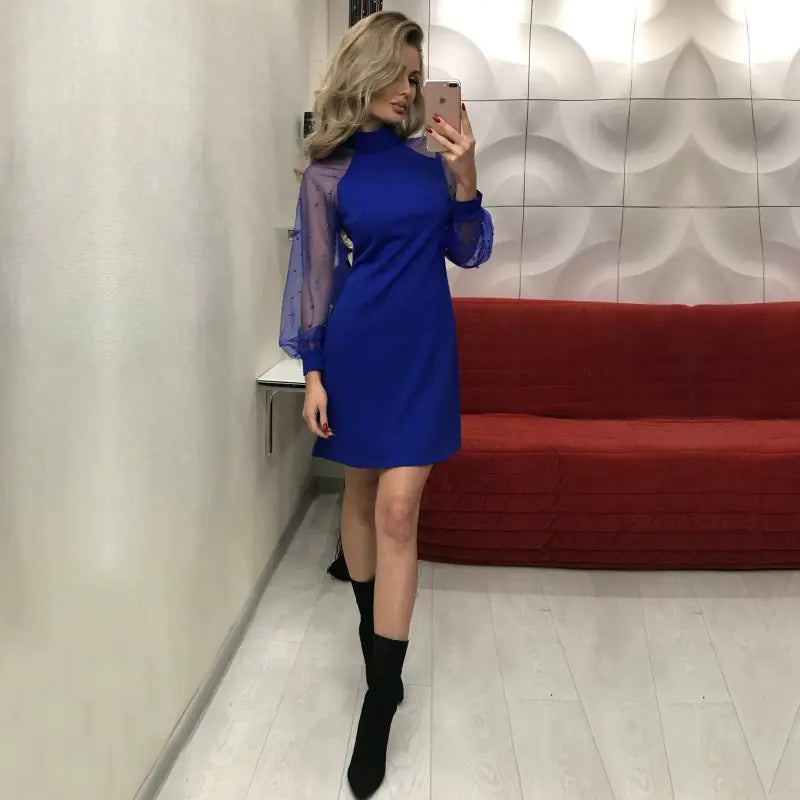 Mesh Sleeve Bodycon Dress