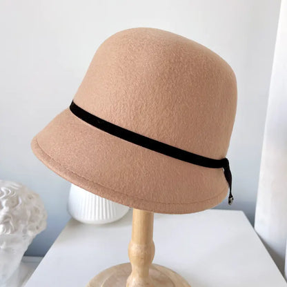 Fine Bow Wool Felt Hats for Ladies
