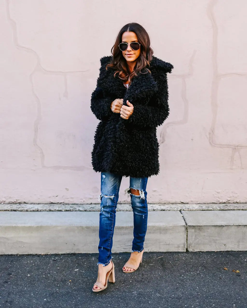 Long Faux Fur Coat for Women - Autumn Winter Fashion