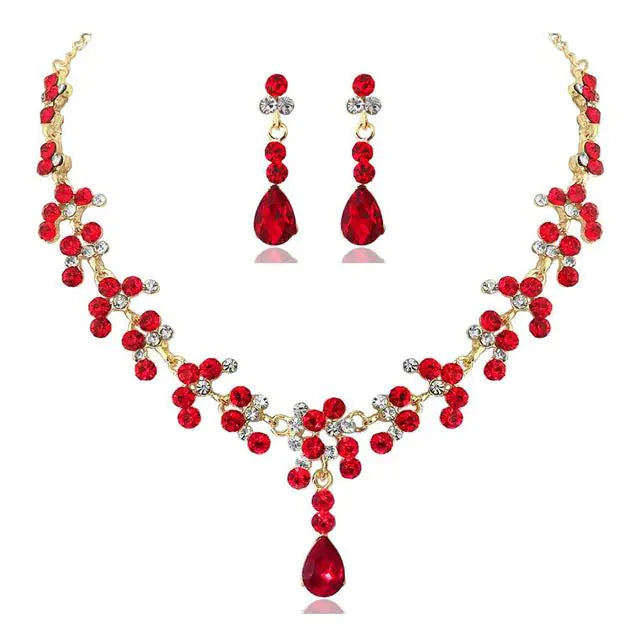High-End European American Jewelry Set with Necklace & Earrings