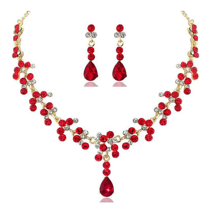 High-End European American Jewelry Set with Necklace & Earrings
