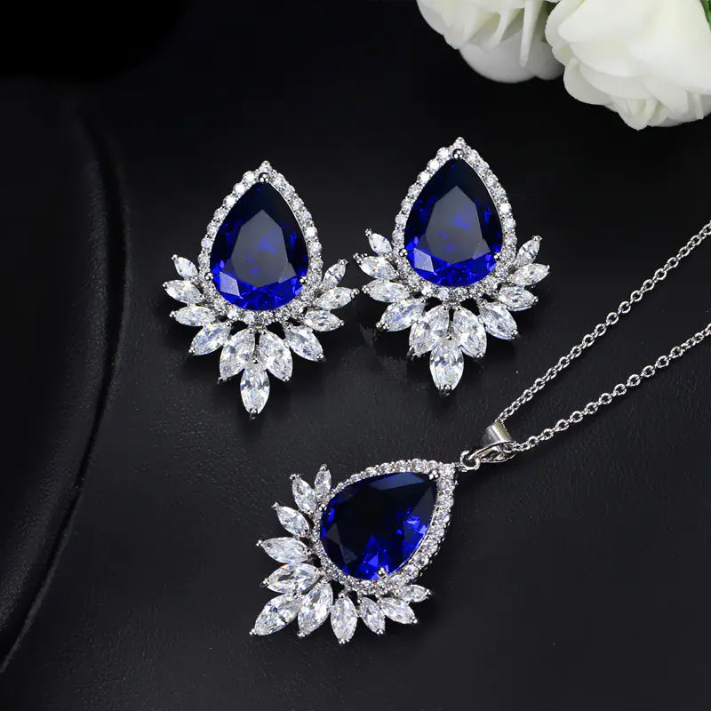 Luxury Jewelry Set with AAA Zirconia Necklace for Brides