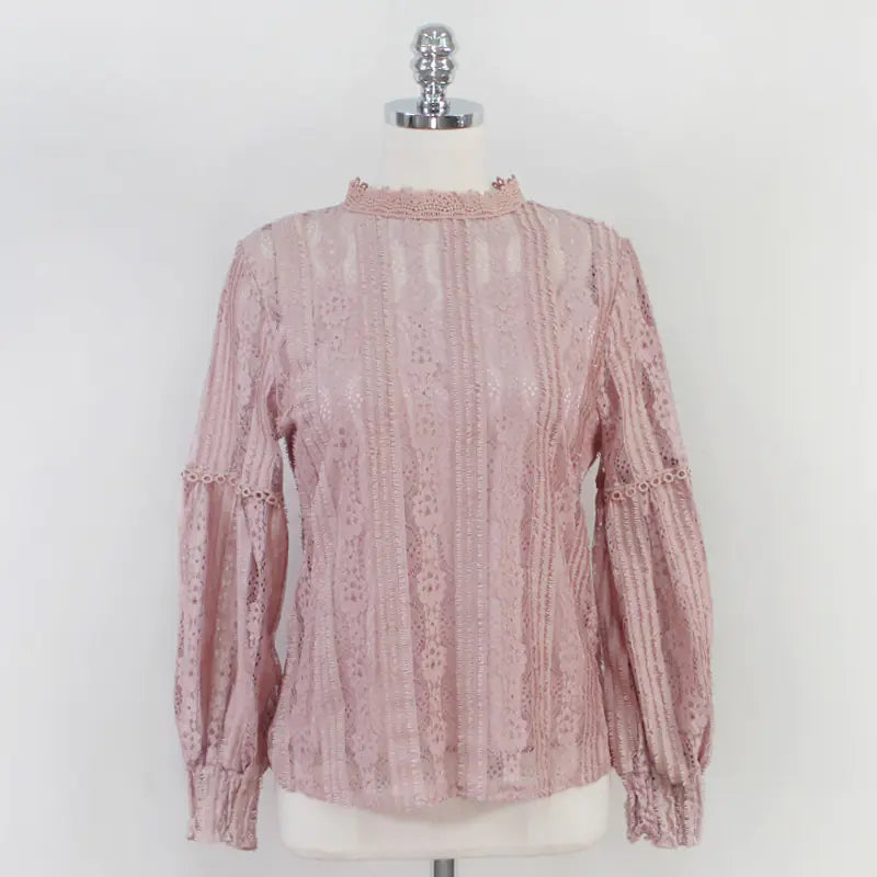 Lace Top with Lantern Sleeves - Sweet Two-Piece Look