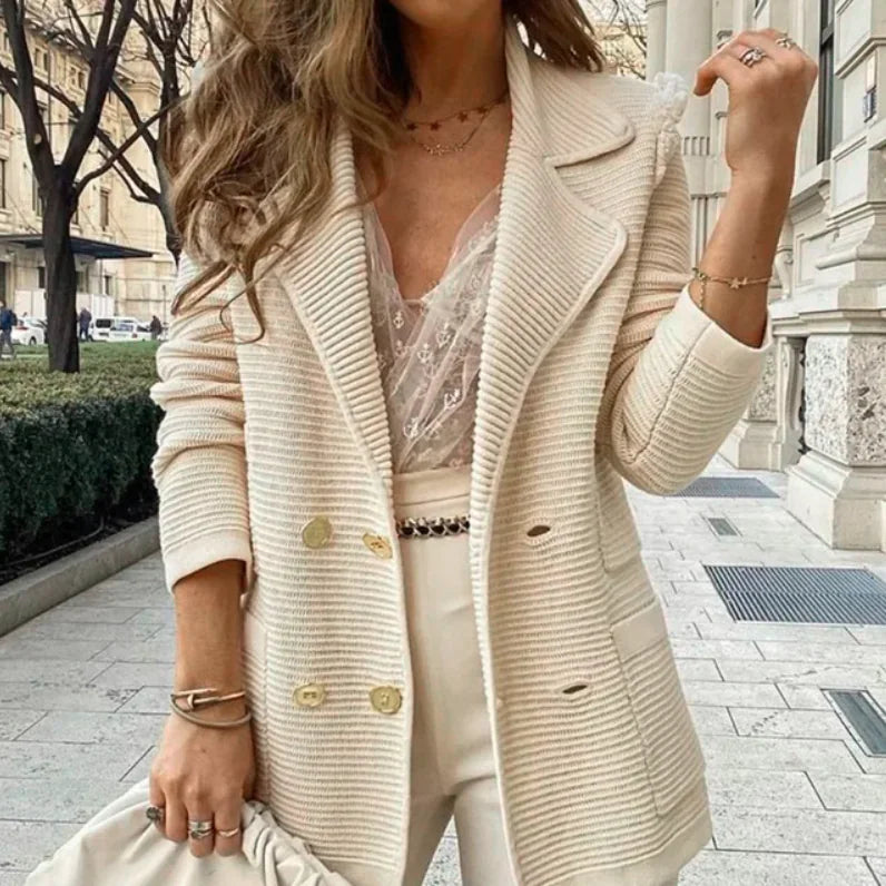 Women's Solid Color Cardigan Coat for Autumn/Winter