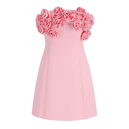 High-End Women's Tube Top Lace-up Party Dress