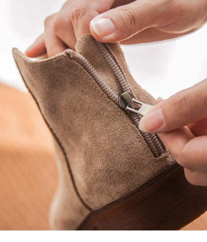 Genuine Leather Women's Ankle Boots and Flats