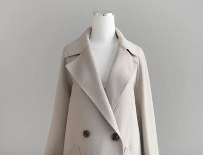 Autumn Winter Mid-Length Double-Sided Cashmere Coat