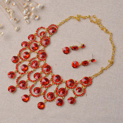 Korean Crystal Glass Jewelry Set for Brides (2 Pieces)