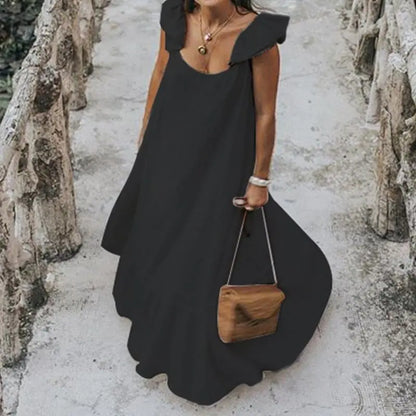 Summer Ruffle Maxi Dress Plus Size 5XL Beach Dress