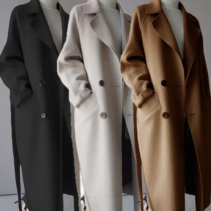 Autumn Winter Mid-Length Double-Sided Cashmere Coat