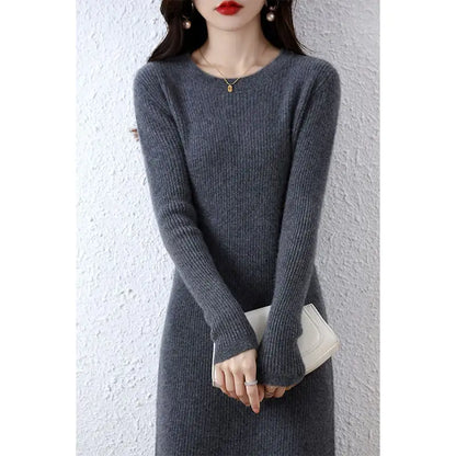 Solid Color Woolen Sweater for Women