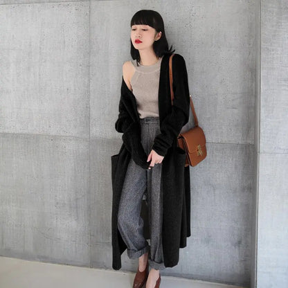 Thick Knitted Casual Cardigan Sweater Coat for Women