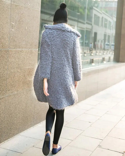 Long Faux Fur Coat for Women - Autumn Winter Fashion