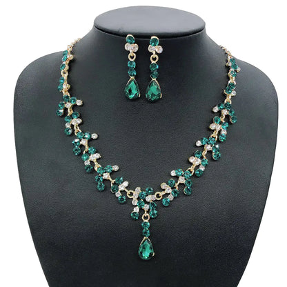 High-End European American Jewelry Set with Necklace & Earrings
