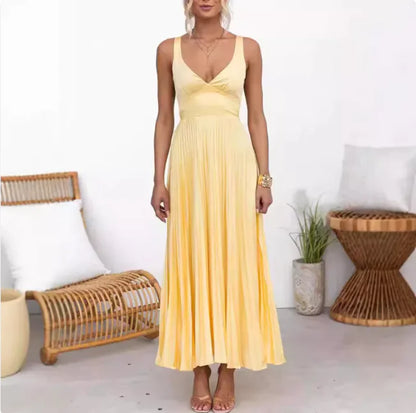 Yellow Satin Slip Dress