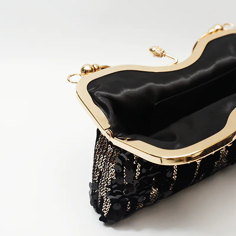 Velvet Clutch Evening Handbags with Sequin Design