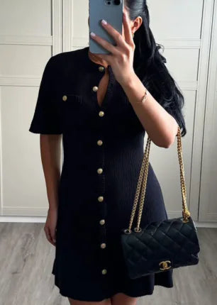 Knitted Button Wool Dress