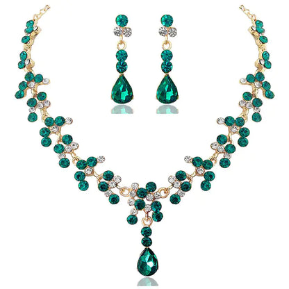 High-End European American Jewelry Set with Necklace & Earrings