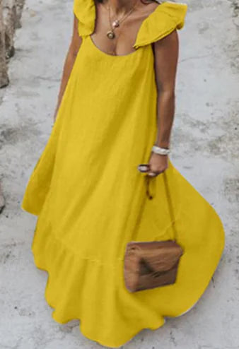 Summer Ruffle Maxi Dress Plus Size 5XL Beach Dress