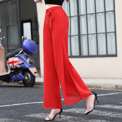 Summer High-Waist Chiffon Wide-Leg Pants for Women