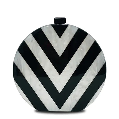 Stripes Acrylic Handbags for Evening and Party Use