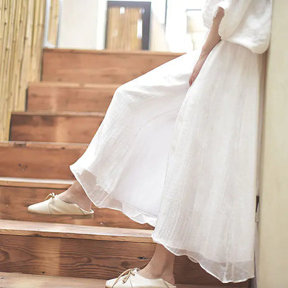 Cotton Linen Wide-Leg Pants, Plus Size Yoga Pants