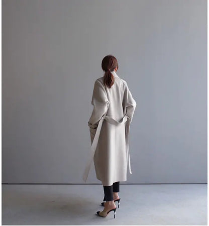 Autumn Winter Mid-Length Double-Sided Cashmere Coat