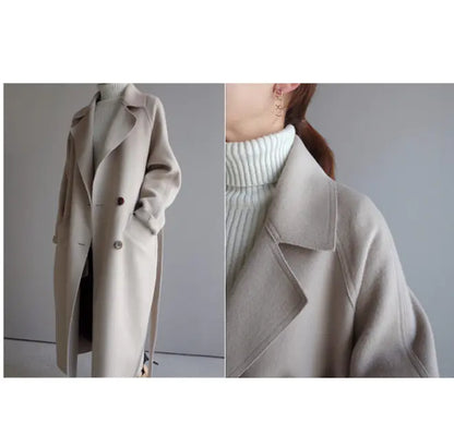 Autumn Winter Mid-Length Double-Sided Cashmere Coat