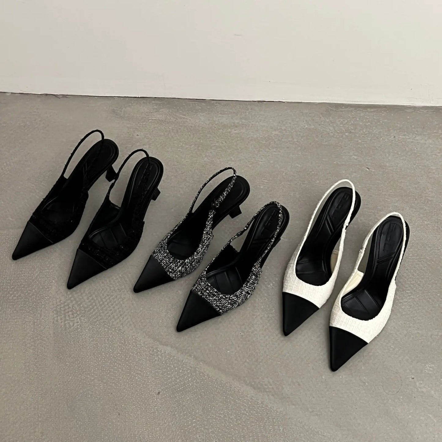 Women's Real Leather Slingback Square Toe Pumps