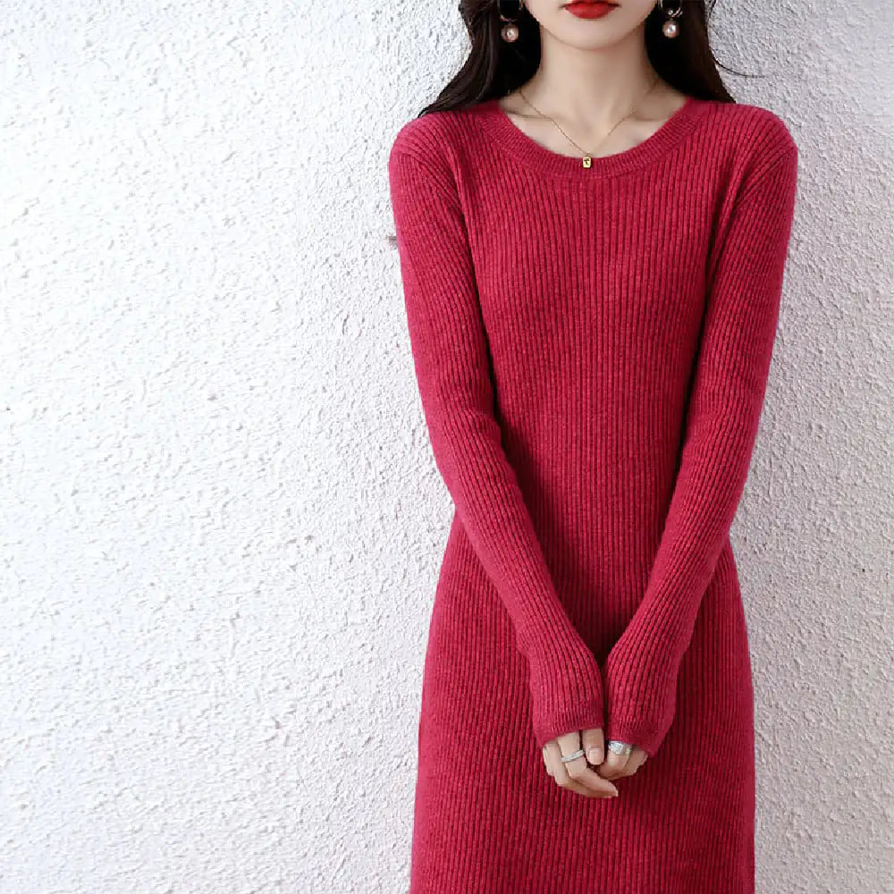 Solid Color Woolen Sweater for Women