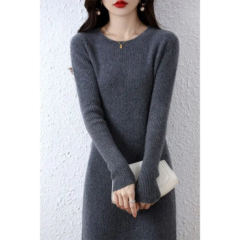 Solid Color Woolen Sweater for Women