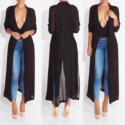 Long Sleeve Chiffon Cardigan Jacket