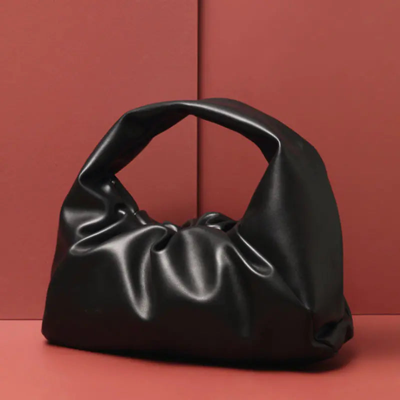 Monogrammed Leather Pouch Cloud Bag for Women