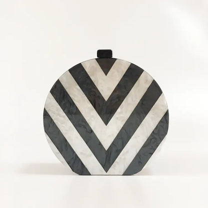Stripes Acrylic Handbags for Evening and Party Use