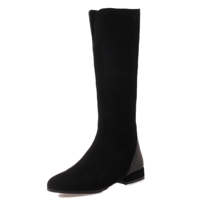New Women's Leather Thick Heel High Boots