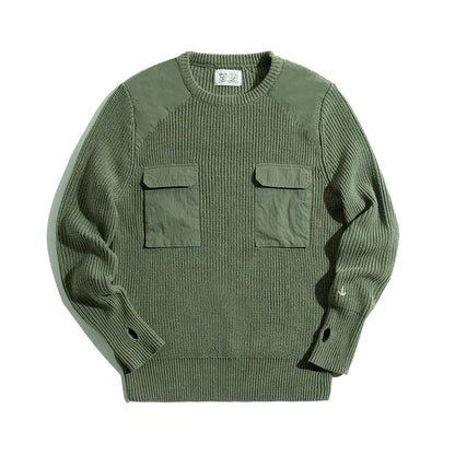 Retro Army Green Commando Outdoor Sweater