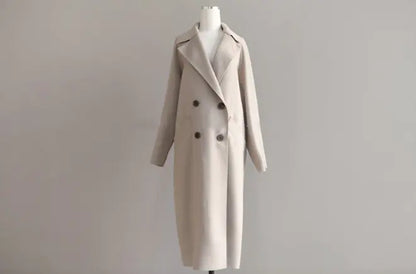 Autumn Winter Mid-Length Double-Sided Cashmere Coat