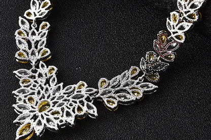 Korean Style Bridal Jewelry Set with Necklace and Earrings